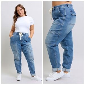 Judy Blue Darlene High Rise Cuffed Cargo Jogger 16W Y2K Travel Baddie 80s